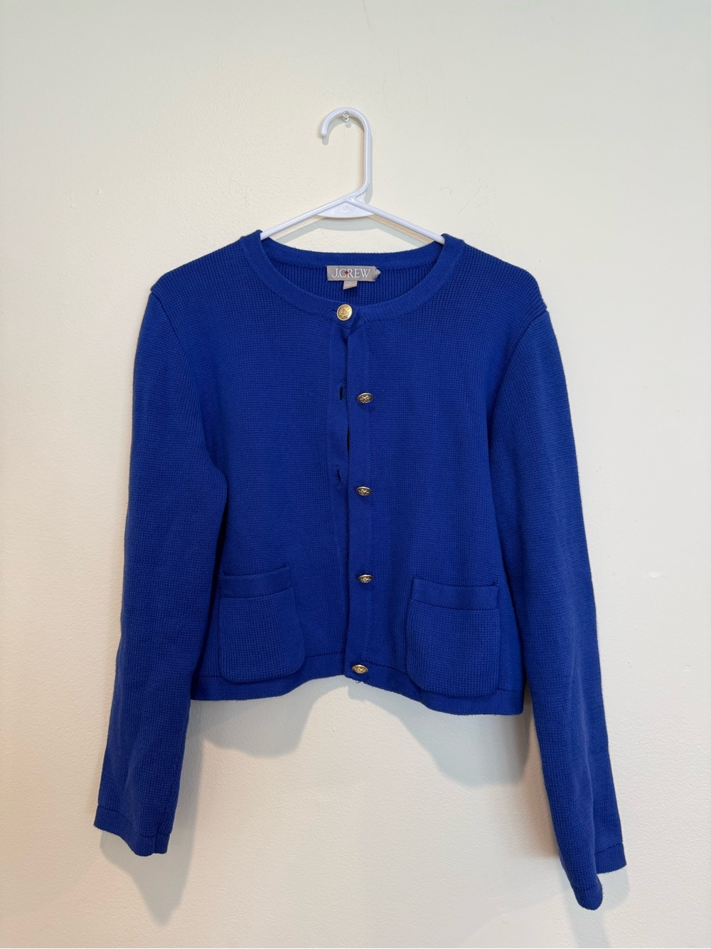 J. Crew Women’s Medium Royal Blue Knit Button Cardigan Jacket